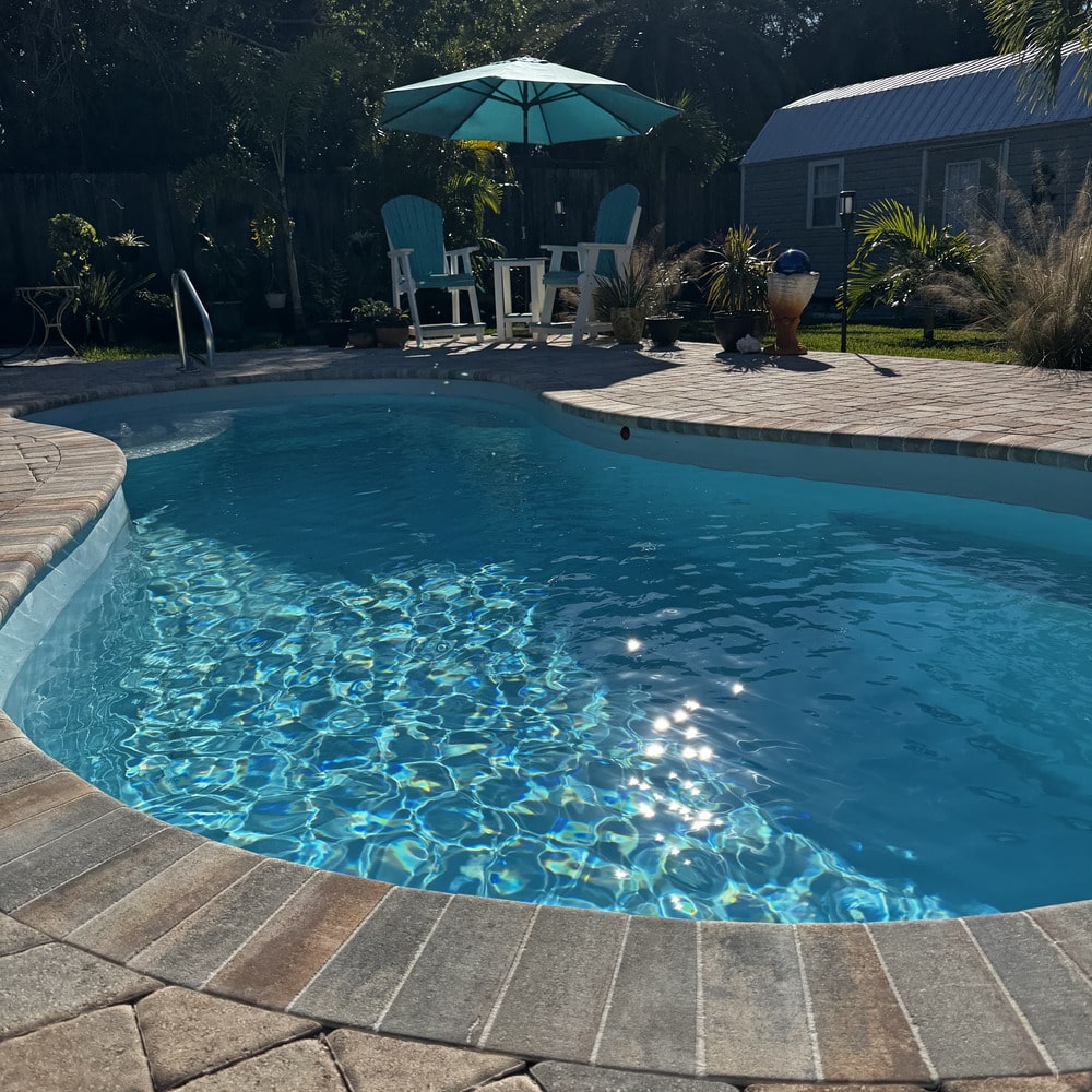 J&c Fiberglass Pools Inc completed pool installation